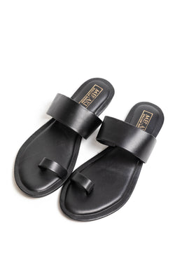 Black Toe Ring Sandals