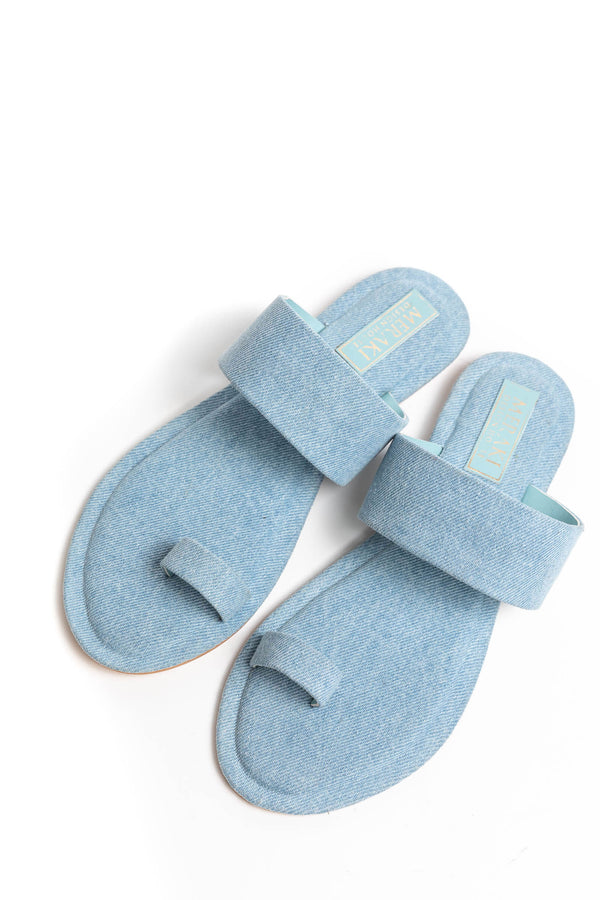 Denim Toe Ring Sandals