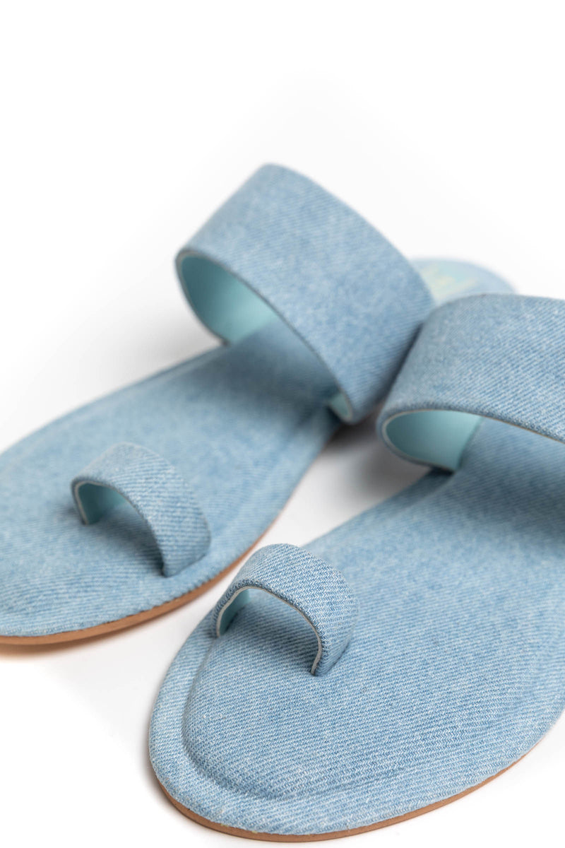 Denim Toe Ring Sandals