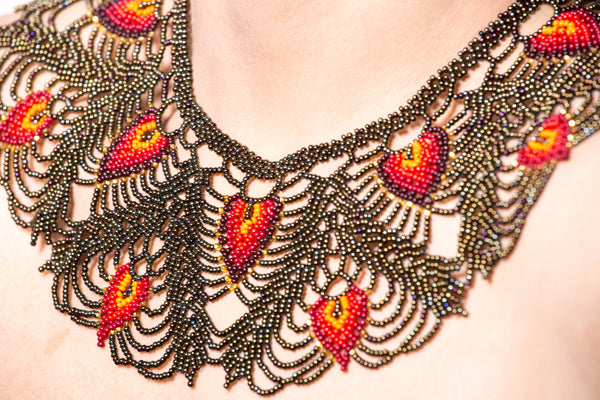 Hand Beaded Statement Necklace