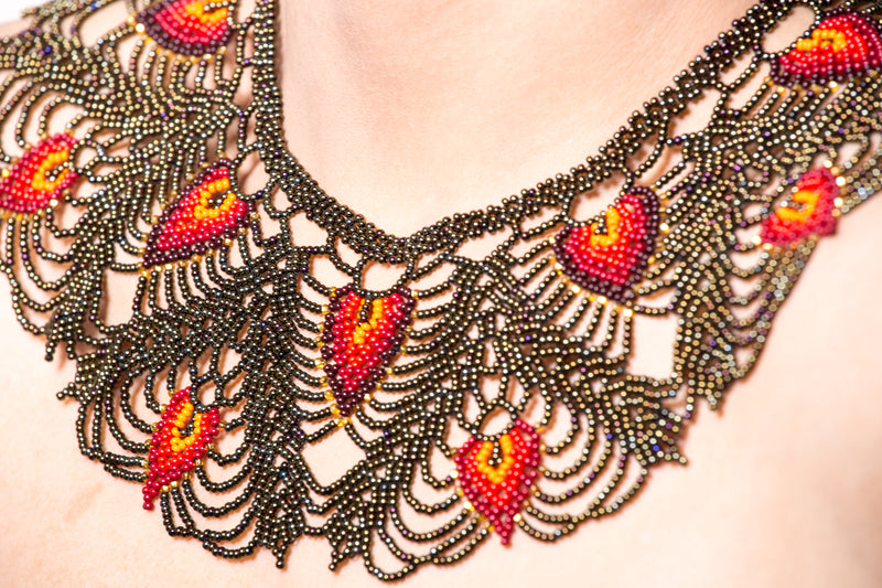 Hand Beaded Statement Necklace